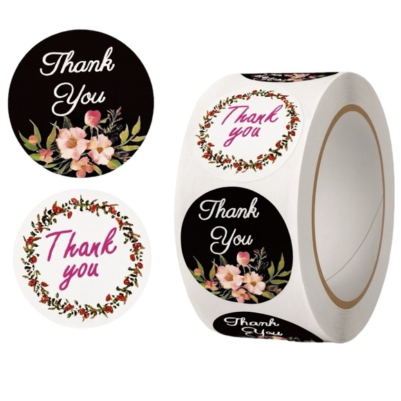 STICKERAFT Other - Thank You Sticker Flower Label Wedding Packaging Card Envelope Seal